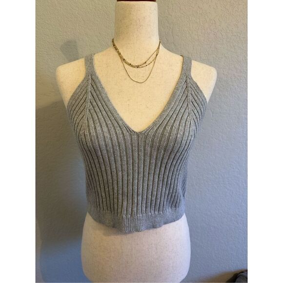 NWT Aerie Gray Knit Tank Top - Size XL - 2256 - Picture 1 of 9